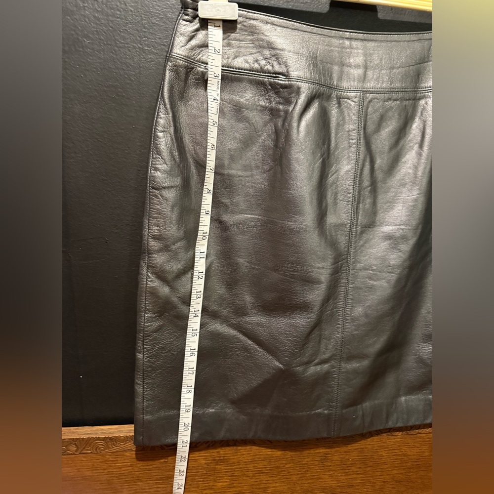 Lord & Taylor Metallic Leather Skirt - Picture 10 of 10